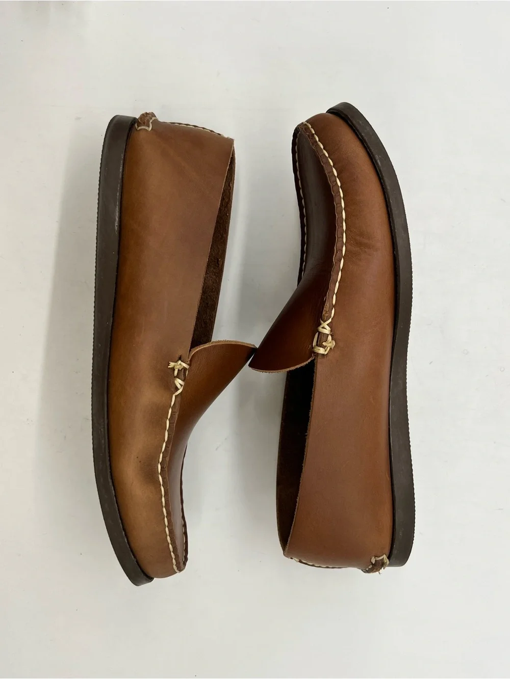 Oak Street Bootmakers Mens 10.5D Brown Leather Slip Moc Natural Chromexcel Shoes